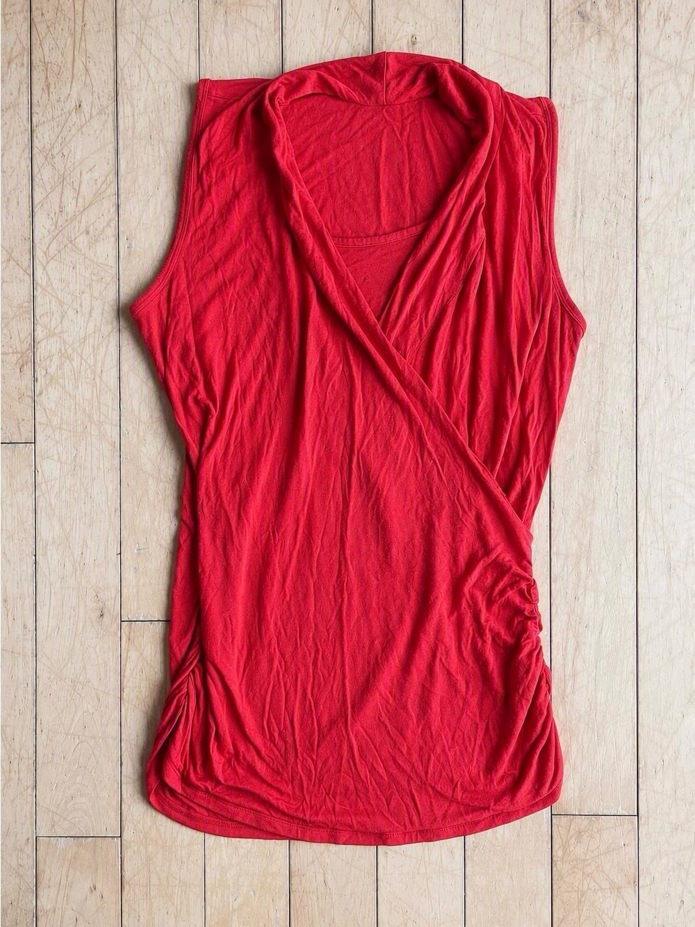 Momzelle Sleeveless RedWrap Nursing Ruched Side Stretch Top Size Small